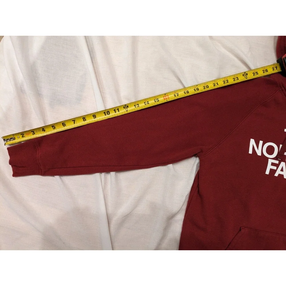The North Face Womens Hoodie Half Dome S/P Burgundy Sweatshirt Pockets Exc. Cond